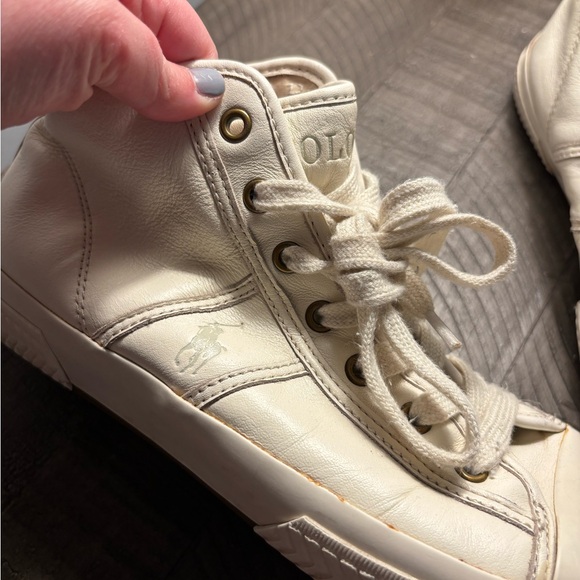 Polo Ralph Lauren Cream High-Top Sneakers - Picture 3 of 8